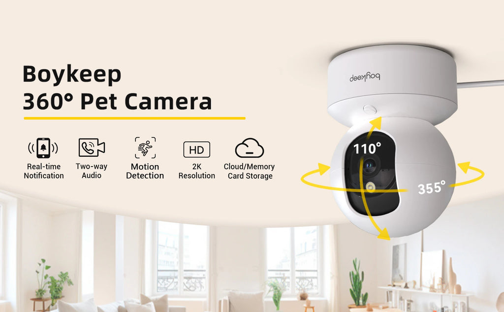 BoyKeep 3MP 5G/2.4GHz WiFi Indoor Home Security IP Smart Baby Monitor Camera Automatic Tracking 24/7 Video Surveillance Camera