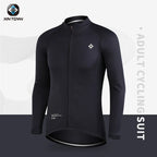 XINTOWN Men's Long Sleeve Cycling Jersey, Spring/Summer Racing Apparel, Export Bicycle Clothing, Solid Color Long Top