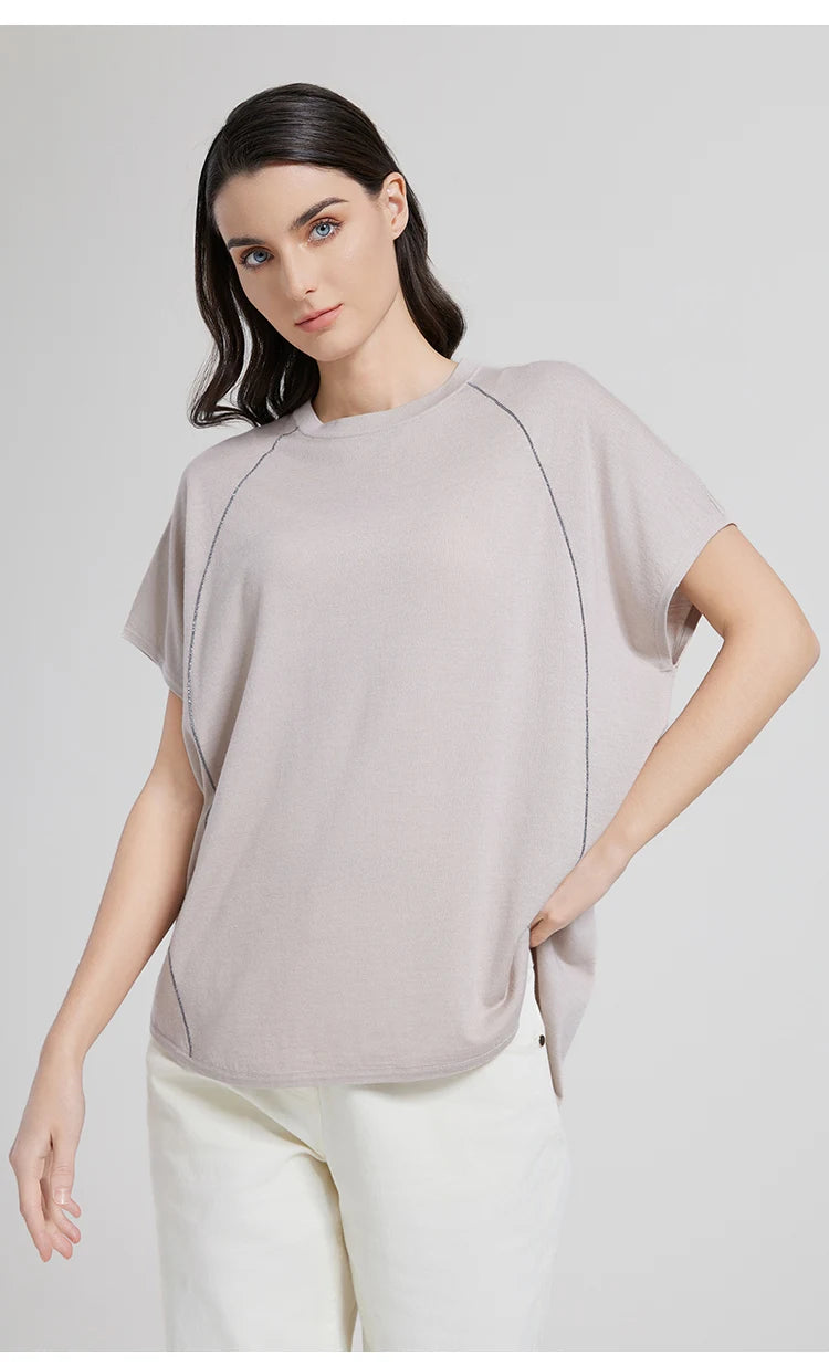 BC1071  Luxury Women's Clothing Merino Wool Silk Pullover Sweaters Woolen Ladies Clothes Womans Woolen loose Tops