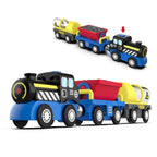 Kids Electric Train Set Locomotive Magnetic Train Car Diecast Slot Toy Fit for Wooden Train Railway Track Toys for Children Gift