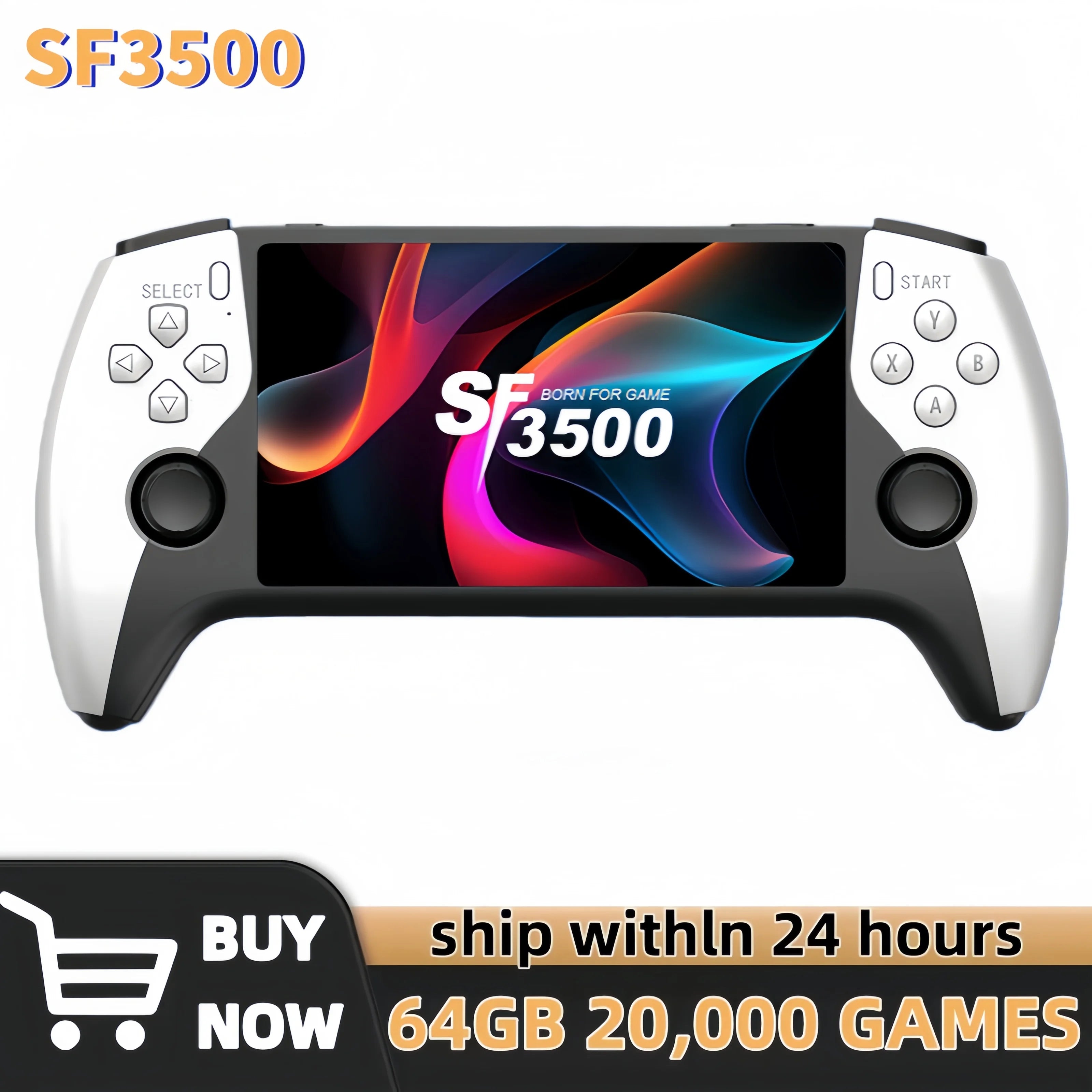 SF3500 Retro Handheld Video Game Console Linux System 5.0 Inch 854*480 IPS Screen 3000mAh Portable Pocket Video Player Games Main image