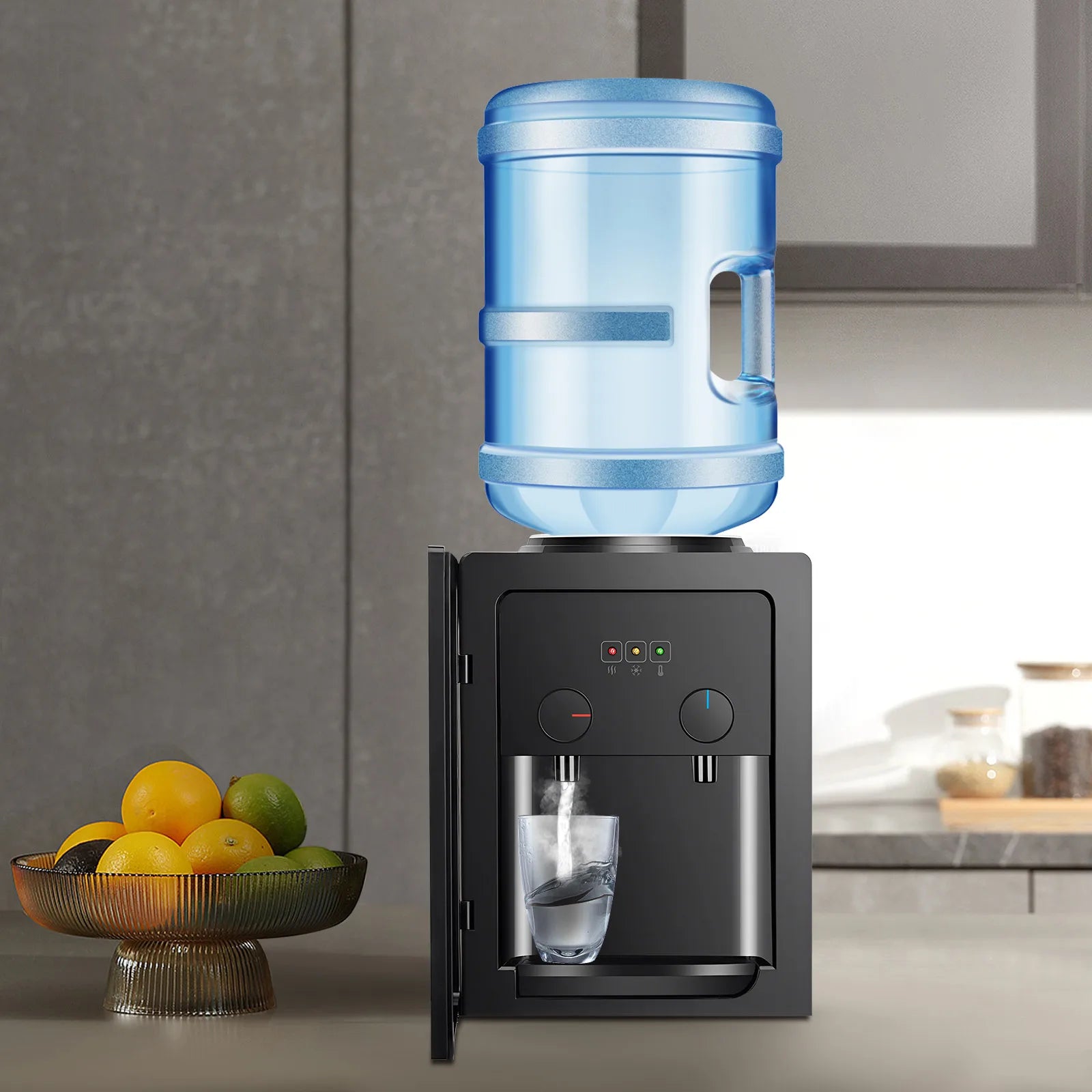 550W Desktop Water Dispenser Stainless Steel Liner PP Material 270x235x370mm 3kg Fast Heating & Cooling Dual-Use Water Dispenser