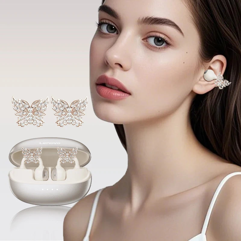 Lenovo LK6 Over Ear Wireless Bluetooth 5.4 Headphones Sound Quality Noise Reduction Ear Clip Earphones Long Endurance Earsets
