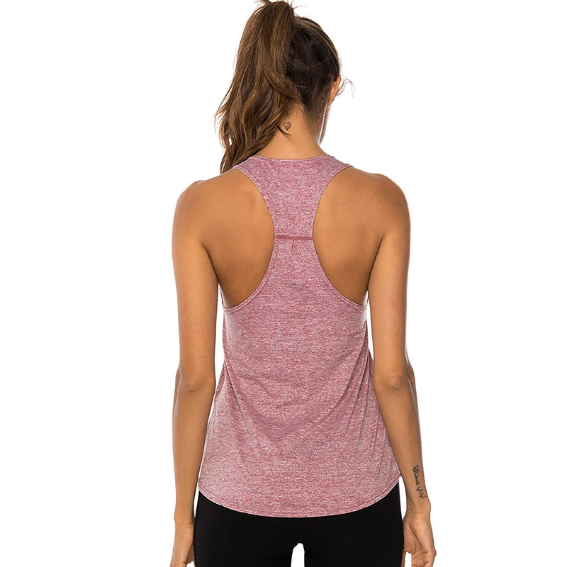 WANAYOU Sleeveless Yoga Shirts Women Quick Dry Running Sports Tank Top Sleeveless Fitness Gym Workout Top Yoga Vest