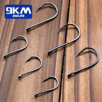 9KM Chinu Hooks 50~100Pcs Single Fishing Circle Hook Black High Carbon Steel for Saltwater Freshwater Porgy Bream Grouper