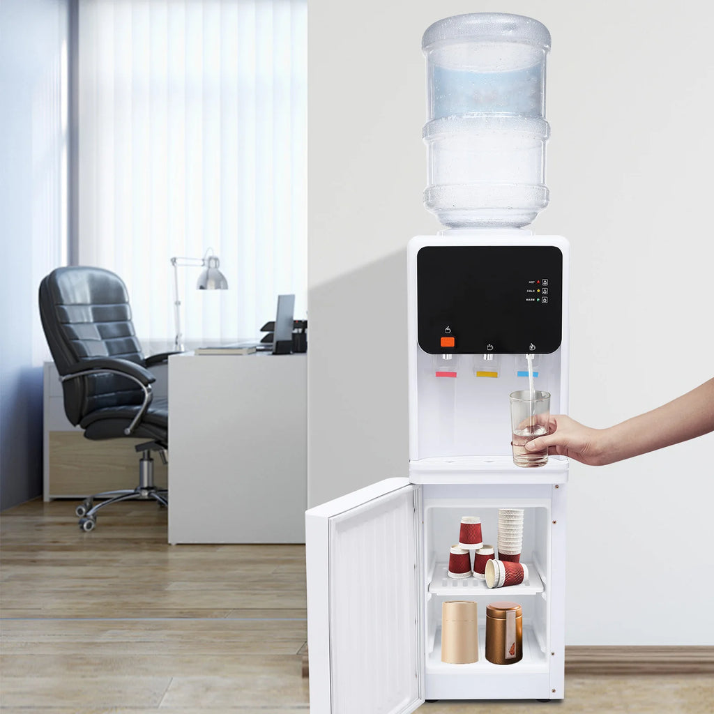 Hot&Cold Water Dispenser 500W Fast Heating 75W Cooling ABS Stainless Steel Home Office Electric Water Cooler with Child Lock