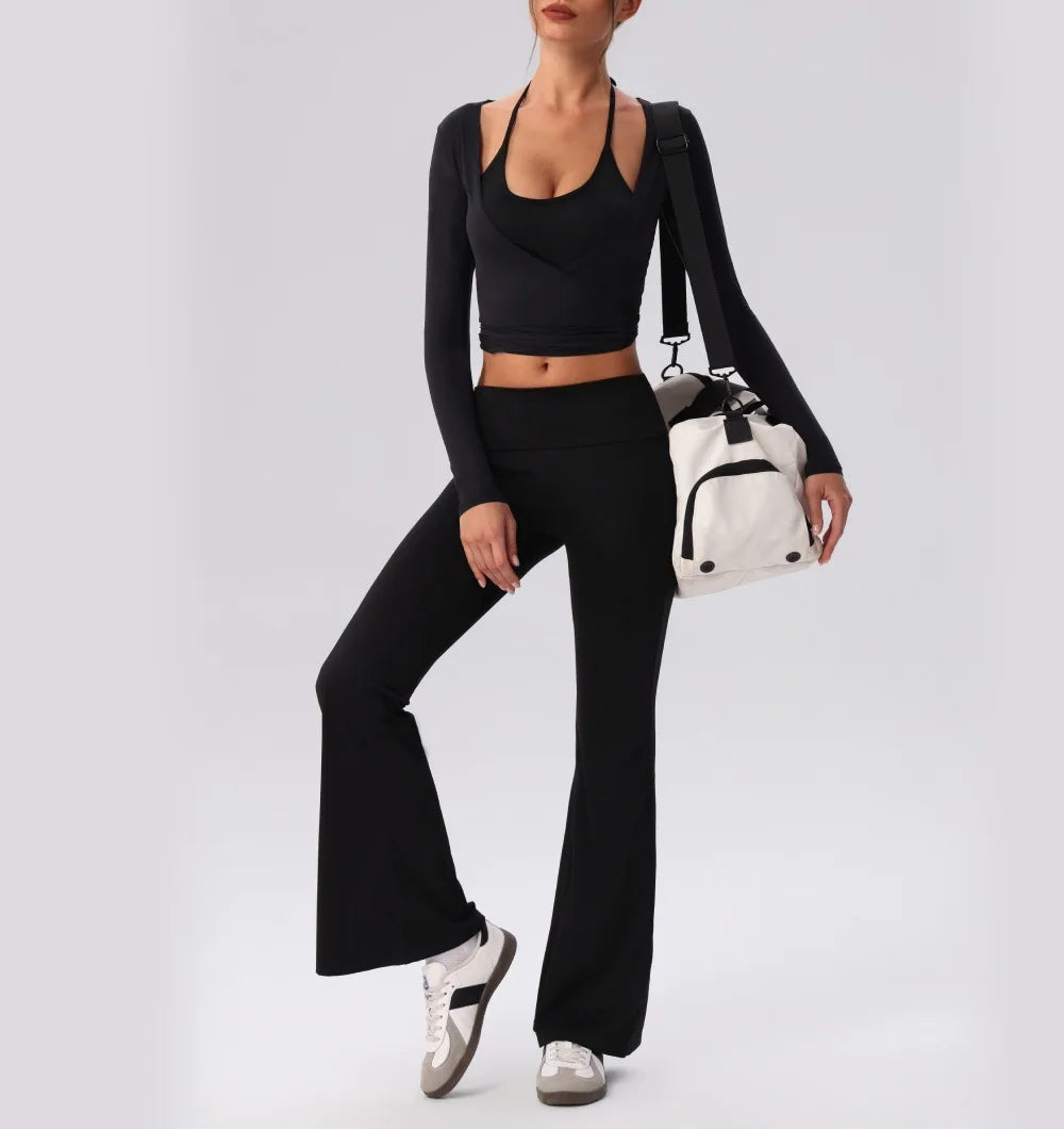 Yoga Sport Shirt Blouses Pilates Crop Top Fitness Women's Long Sleeve T-shirt Tees Sweatshirt Sportswear Woman Gym Yoga Clothes