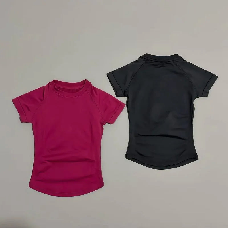 Sport Short Sleeve Top Women Running Sports T Shirt Summer Short Sleeve Round Neck Breathable Gym Vest Yoga Fitness Top Secondary image