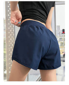 Women Leisure Sports Anti-exposure Fake Two-piece Slimming Sports Gym Nude Yoga Breathable Shorts