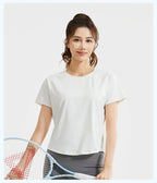 STOUREG Women's Loose Mesh Sports T Shirt Quick Dry Short Sleeve Yoga T Shirt Pilates Running Sports Fitness Short Sleeve