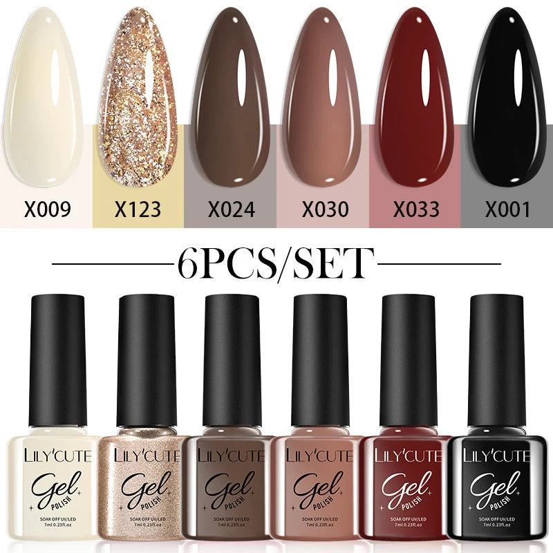 LILYCUTE Nail Gel Polish Set Pink Green Spring DIY Nail Art Design Long Lasting Soak Off UV Gel Manicure Painting Gel Vernis Kit
