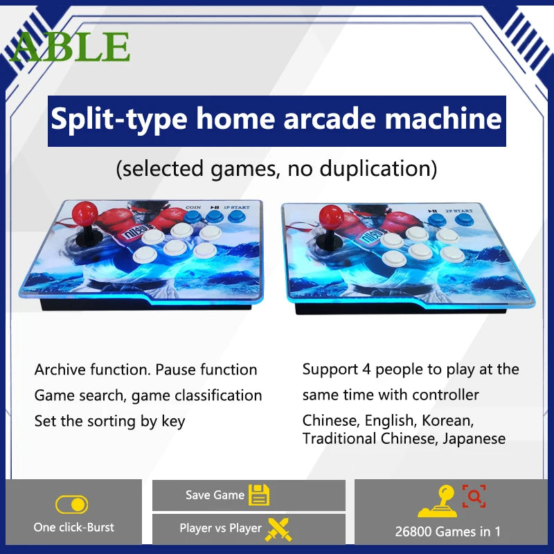 Pandora Saga DX2 26800 Game in 1 Split Box Console Arcade 2-Player Plug-Play Classic Retro 3D Game Family 720P HD Secondary image