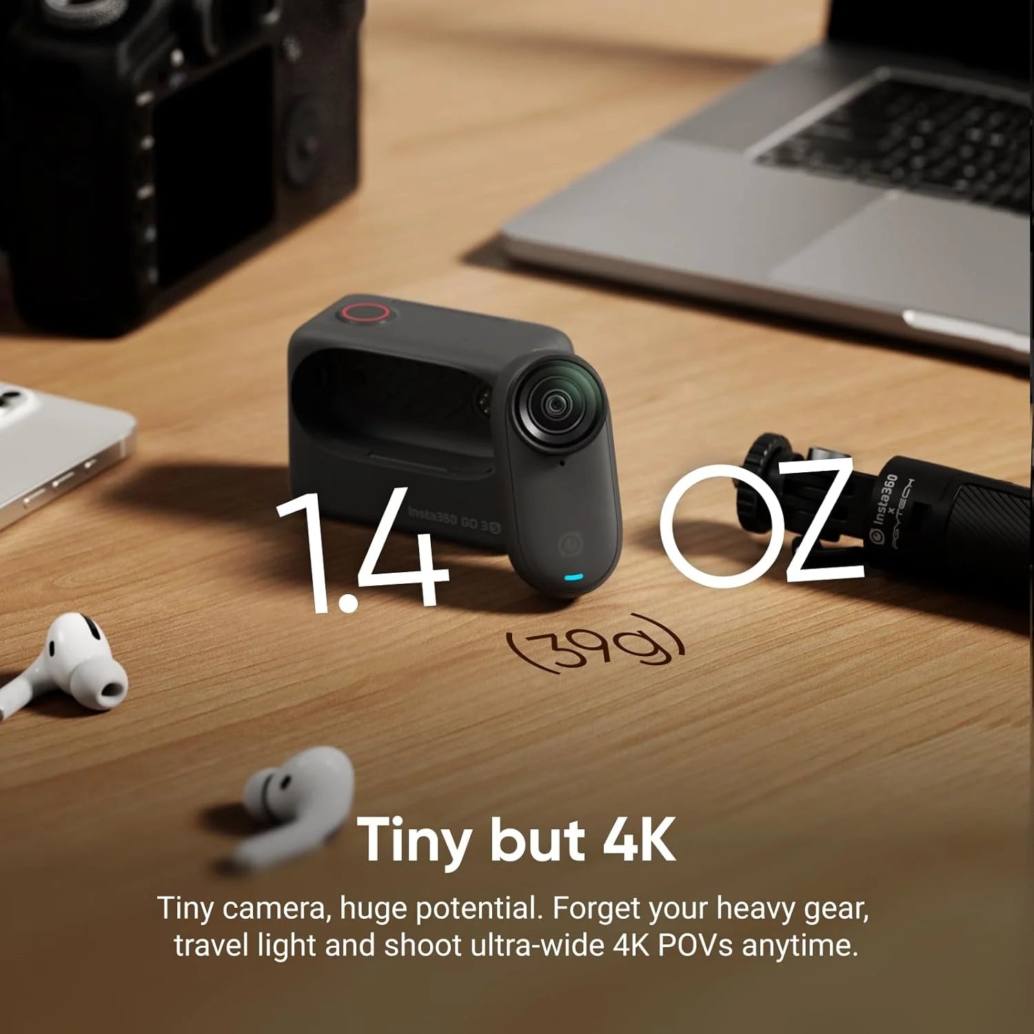 Insta360 GO 3S 128GB (officially refurbish)-Vlog Mini 4K camera, hands-free POV, universal Fixation, Stabilisation Secondary image