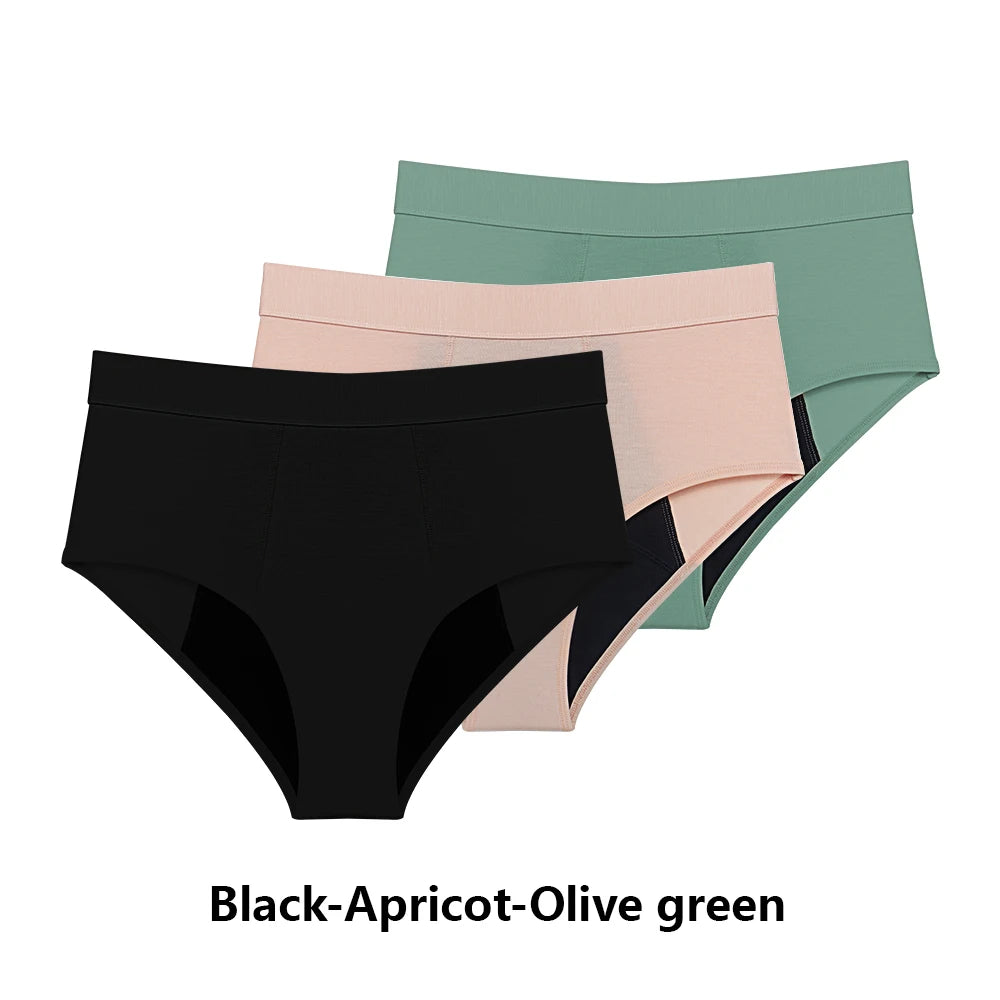 3PCS/Lot Menstrual Panties Woman Very Abundant Flow Menstruation Underwear High Waist Leak Proof Period Panties for Girls Set