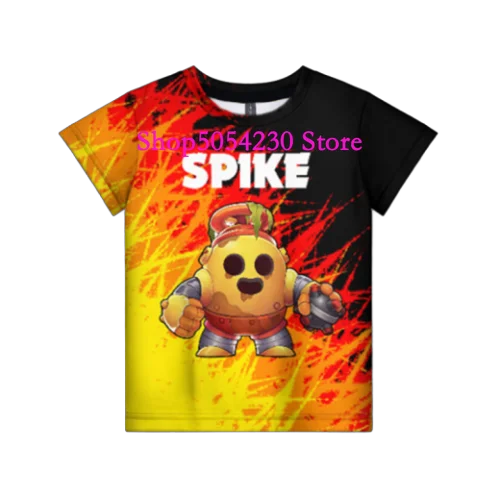 Boys Summer T-shirt Tees Brawl-Stars Anime Figures Leon Cartoon Characters Kids Cosplay Costumes Crow T Shirt Christmas Gifts