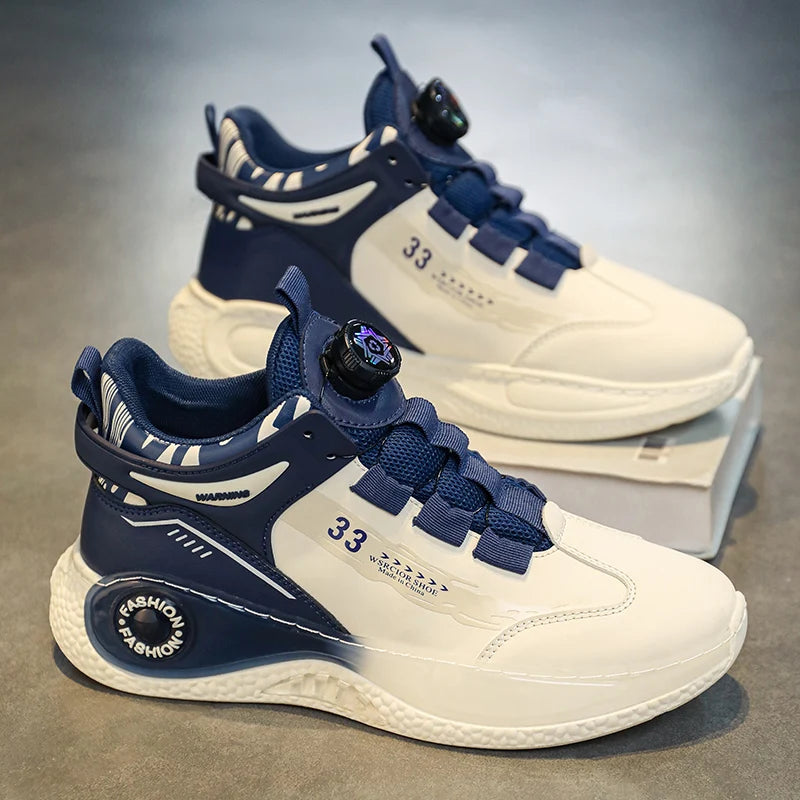 Mens Sneakers with Rotating Buckle Comfy Non Slip Lace up Durable Shoes for Mens Outdoor Activities Secondary image