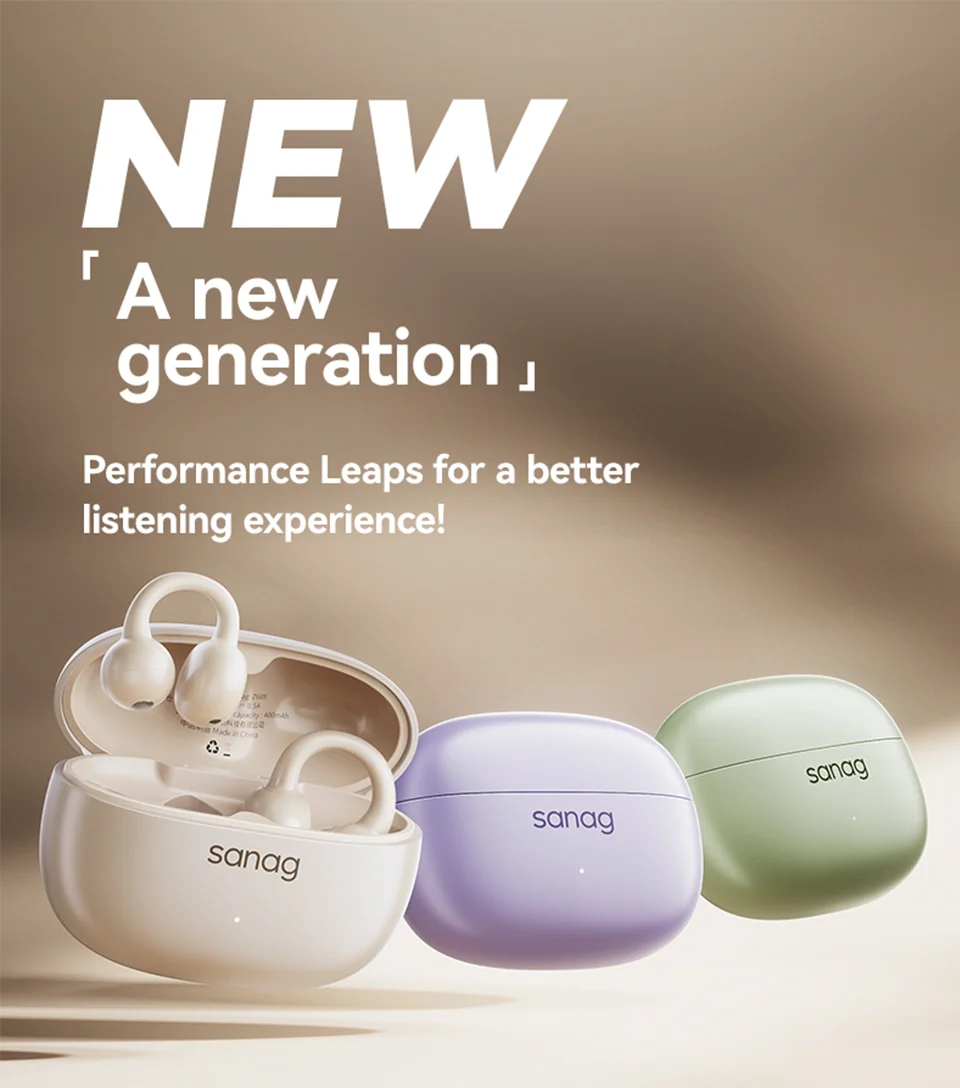 Sanag Z60S Ear Clip on OWS Earphones HiFi Sound Open Ear Earbud Audífonos Bluetooth Wireless Headphones Flash-sale Headsed