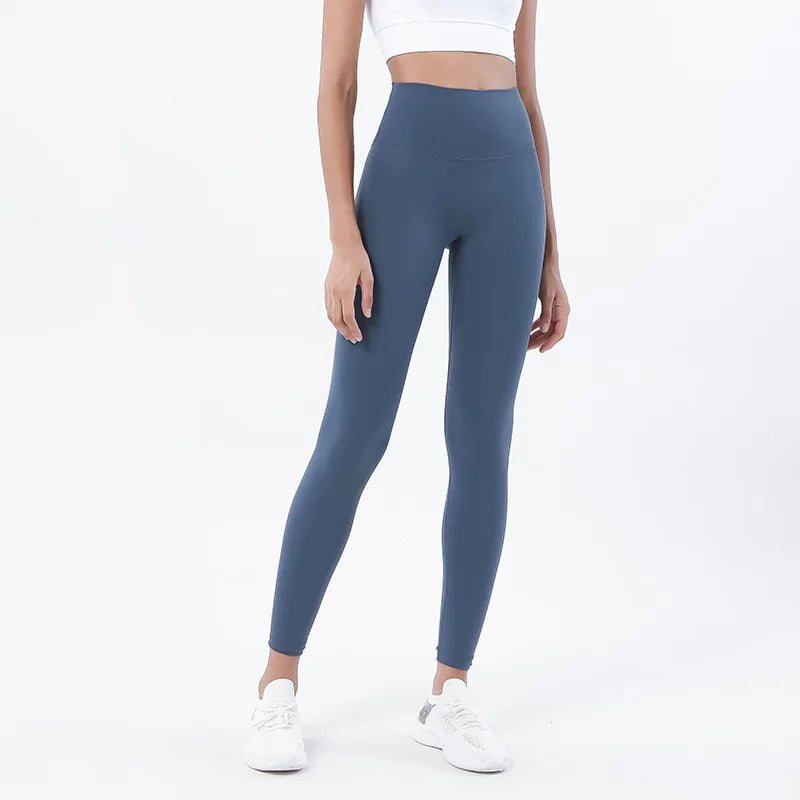 SOISOU Nylon Yoga Pants Gym Leggings Women Girl Fitness Soft Tights High Waist Elastic Breathable No T Line Sports Pants