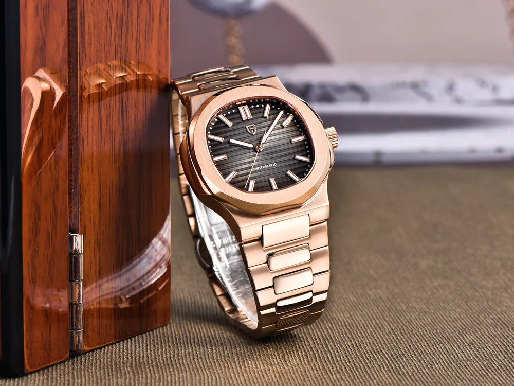 PAGANI DESIGN New Sporty Elegance Mechanical Watch Sapphire Seagull ST16 Movt Man watch Stainless Steel Luminous Men's Watches