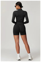 Women's Zipper Crop Sports Jacket Long Sleeve Yoga T-Shirt Solid Quick Dry Fitness Top Gym Running Workout Sportswear