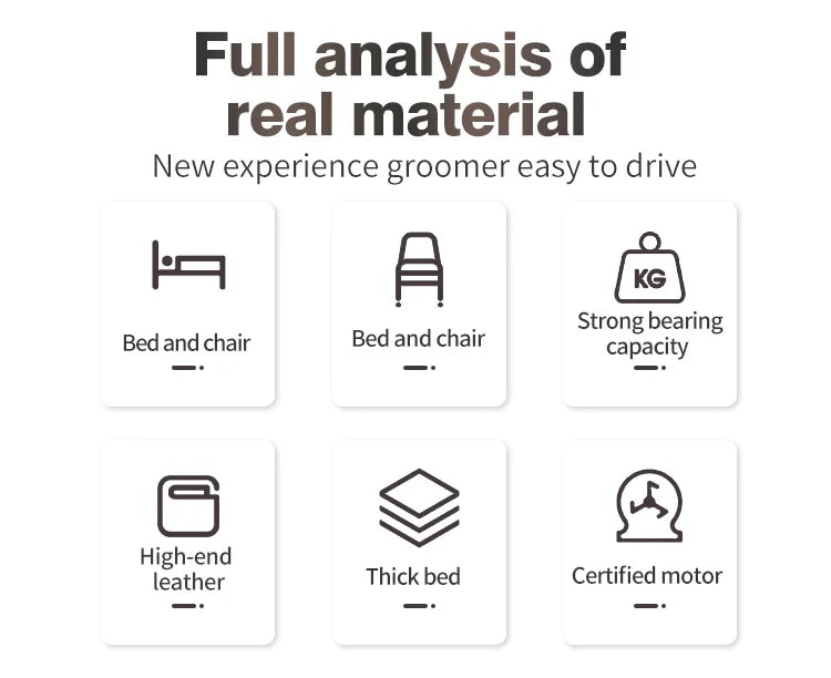 Multifunctional beauty salon equipment brown polyurethane leather 3 motor reclining electric massage face wash bed