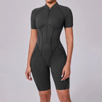 Women's Yoga Jumpsuit Hip Lift Sports Fitness Removable Padding Backless Zipper Leggings One-Piece Running Workout Gym Jumpsuit