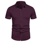 Men's Stretch Shirt Wrinkle Free Dress Shirts Regular Fit Short Sleeve Stretch Business Casual Button Down Shirts