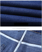 Men Fashion Straight Jeans Men 2025 New Stretch Slim Fit Pants Comfortable Soft Business Denim Trousers Male Brand Clothing