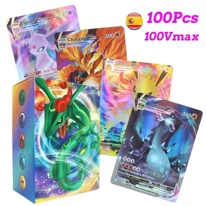60-100Pcs New English French Spanish Pokemon Cards GX MEGA EX TAG TEAM Vstar Game Battle Card Hot Sale Collection Card Kids Gift