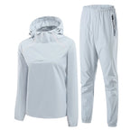 Men Double Zipper Sport Fitness Running Set Women Double Zipper Running Fitness Weight Loss Sweating Sweating Easy Lose Fat Set