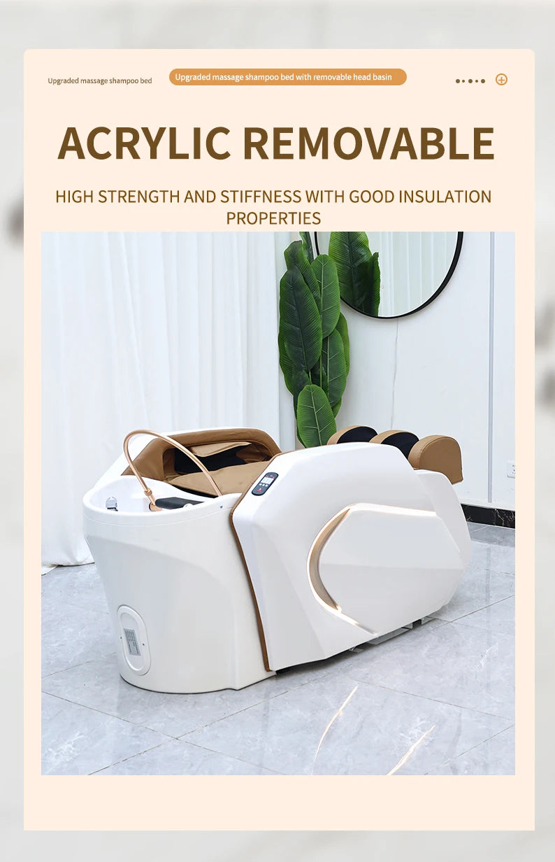 Beauty Salon Hair Washing Chair Electric Massage Table Head Spa Shampoo Bed Equipment Furniture Silla De Salon De Belleza