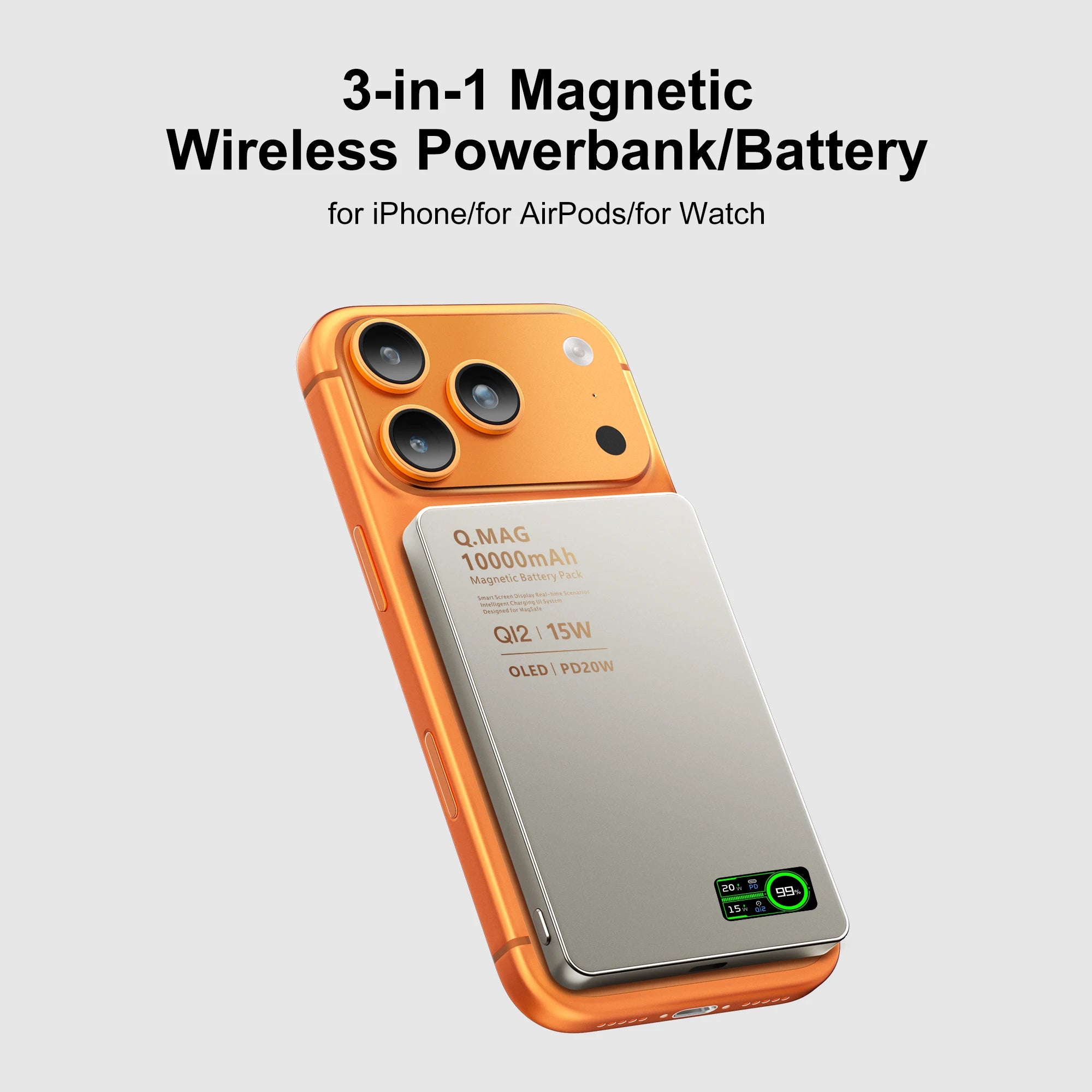 QI 2.1 Magnetic Powerbank Wireless Fast Charing Spare Portable External Battery for iPhone 12-17 Pro Watch Airpods 5000/10000mAh Main image