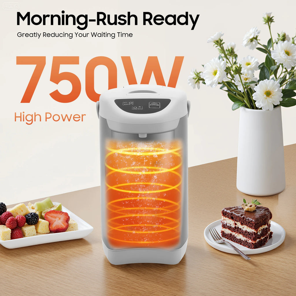4L Electric Water Boiler & Warmer, 750W Stainless Steel Hot Water Dispenser with 3 Dispensing Modes, 90°C Keep-Warm