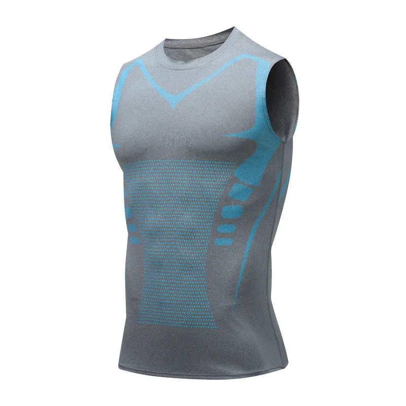 Compression Tank Top Men Gym Shirt Sleeveless Quick Dry Printing Sportswear Male Fitness Bodybuilding Vest Workout Muscle Top Secondary image