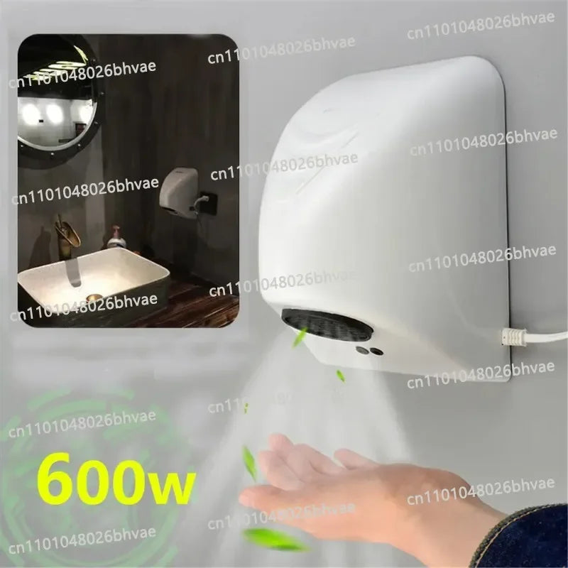 600W Hotel Automatic Hand Dryer Automatic Hand Dryer Sensor Household Hand-drying Device Bathroom Hot Air Electric Heater Wind Main image