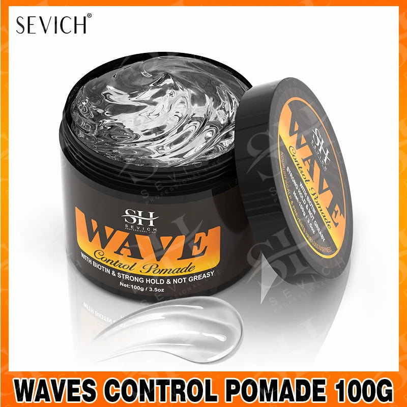 Deep Wave Control Pomade 360 Biotin Sport Strong Hold Wave Hair Gel With Brush Wavy Hair Oil Shampoo Conditioner Styling Care