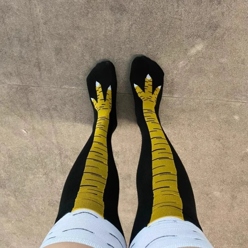 Funny Crazy Chicken Feet Socks Unisex - Novelty Knee-High Socks Funny Gift