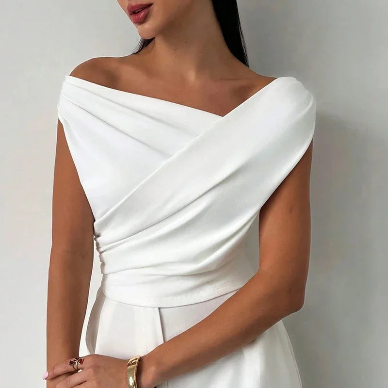 Sexy Short Sleeve Shirt Women Off Shoulder Patchwork Color Basic Tops Woman Summer Blouses Female Elegant Shirt
