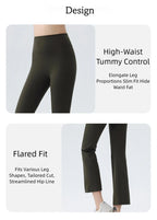 DRUR Women's High Waisted Capri 3/4 Length Yoga Leggings With Tummy Control Flare Pants for Gym Running Dance Clothes Summer New