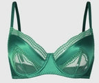 Sexy French Satin Lace Lingerie Set for Large Bust Ladies, Sheer Slim Chest, Summer Ultra-thin Small-cup Support Bra Set, S-XL