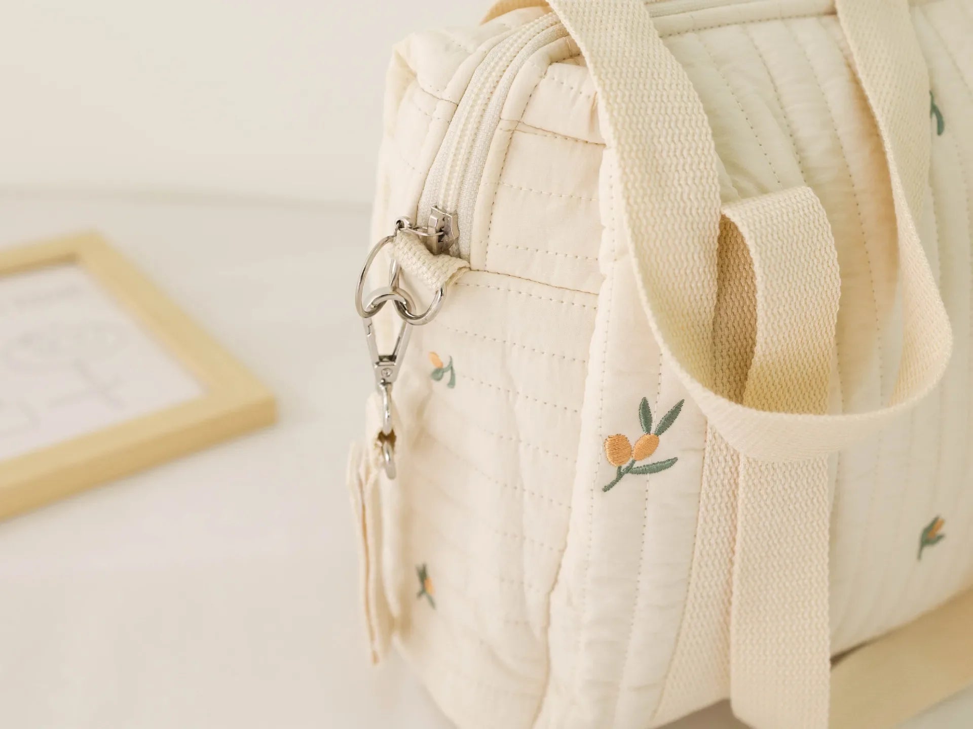 Cute Bear Baby Stroller Nappy Bag Korea Embroidery Cotton Mommy Bag Soft Maternity Shoulder Pack Portable Baby Diaper Organizer
