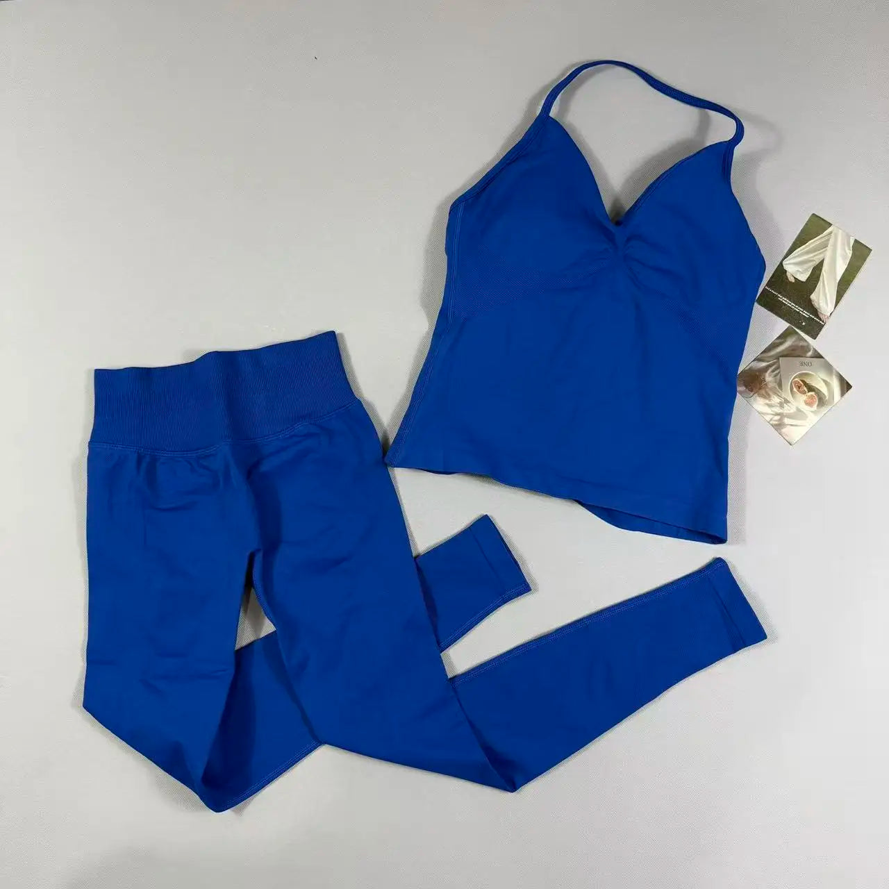 UETEEY Seamless Gym Set Women Tank Tops High Waist Scrunch Yoga Leggings Fitness Clothes Workout Sets Gym Suit Activewear