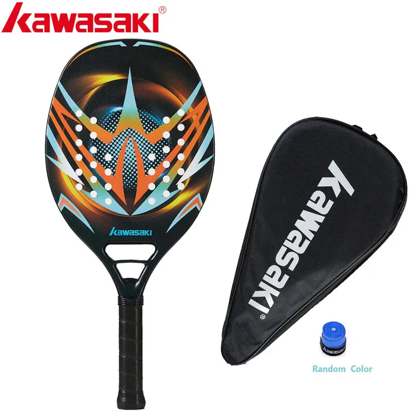 Kawasaki Beach Tennis Racket Carbon Fiber Soft Face Tennis  Paddle  Racquet with Protective Bag Cover