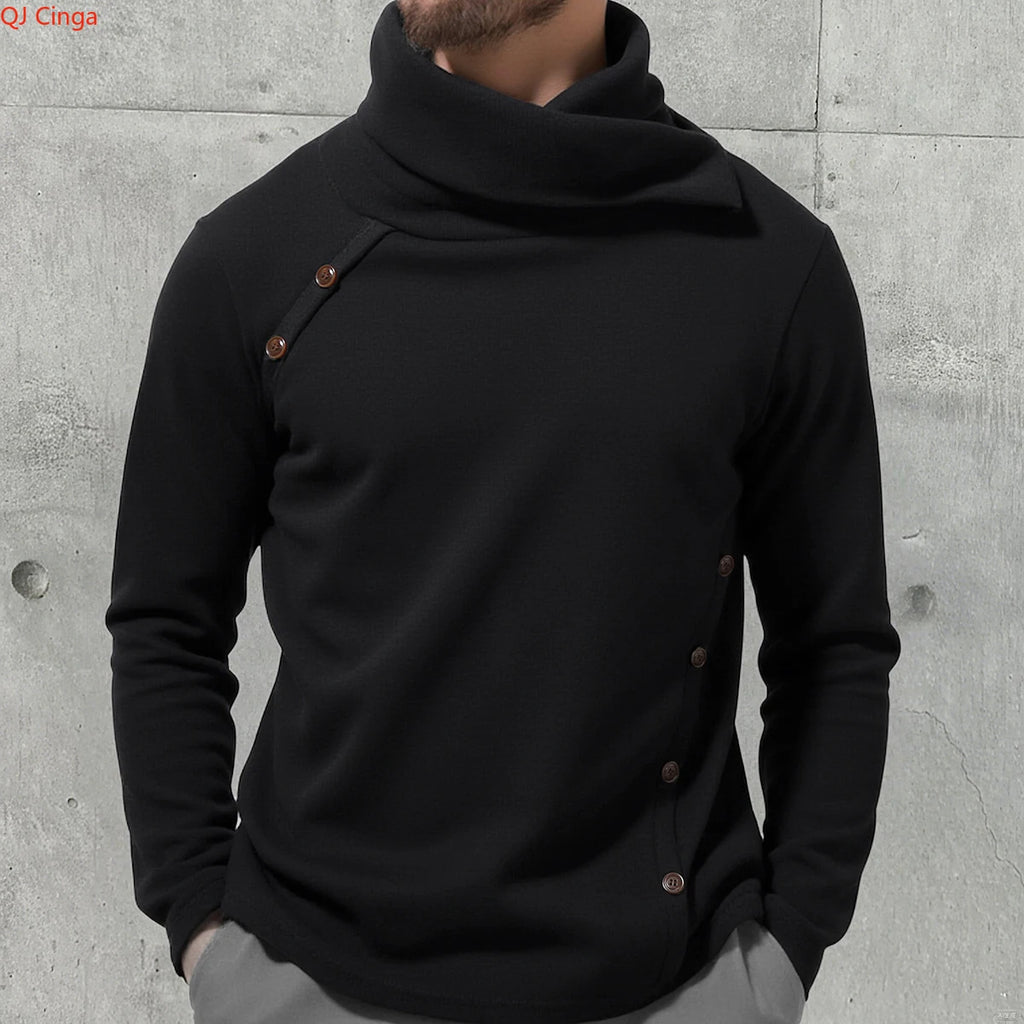 2026 New Men's White Turtleneck Sweater, British-style Black Pullover, Asian Sizes M-4XL. Gray Sweaters