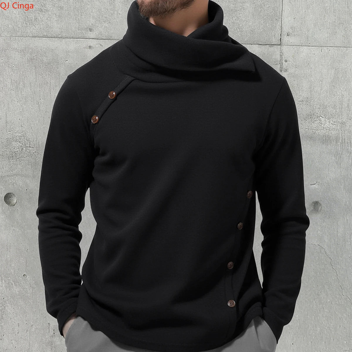2026 New Men's White Turtleneck Sweater, British-style Black Pullover, Asian Sizes M-4XL. Gray Sweaters