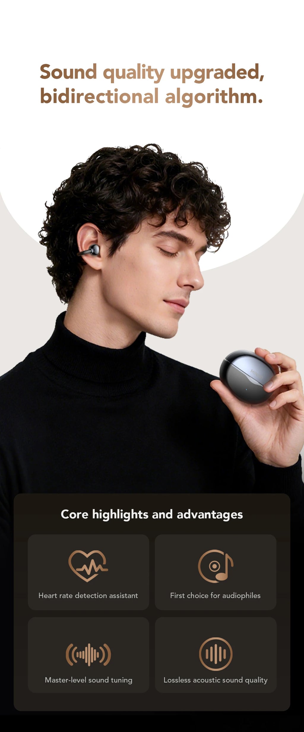 MINISO MS503 Wireless Bluetooth Earbuds AI Translation Earphones Outdoor Sports Headphones Clear Sound Headset Soft Comfortable