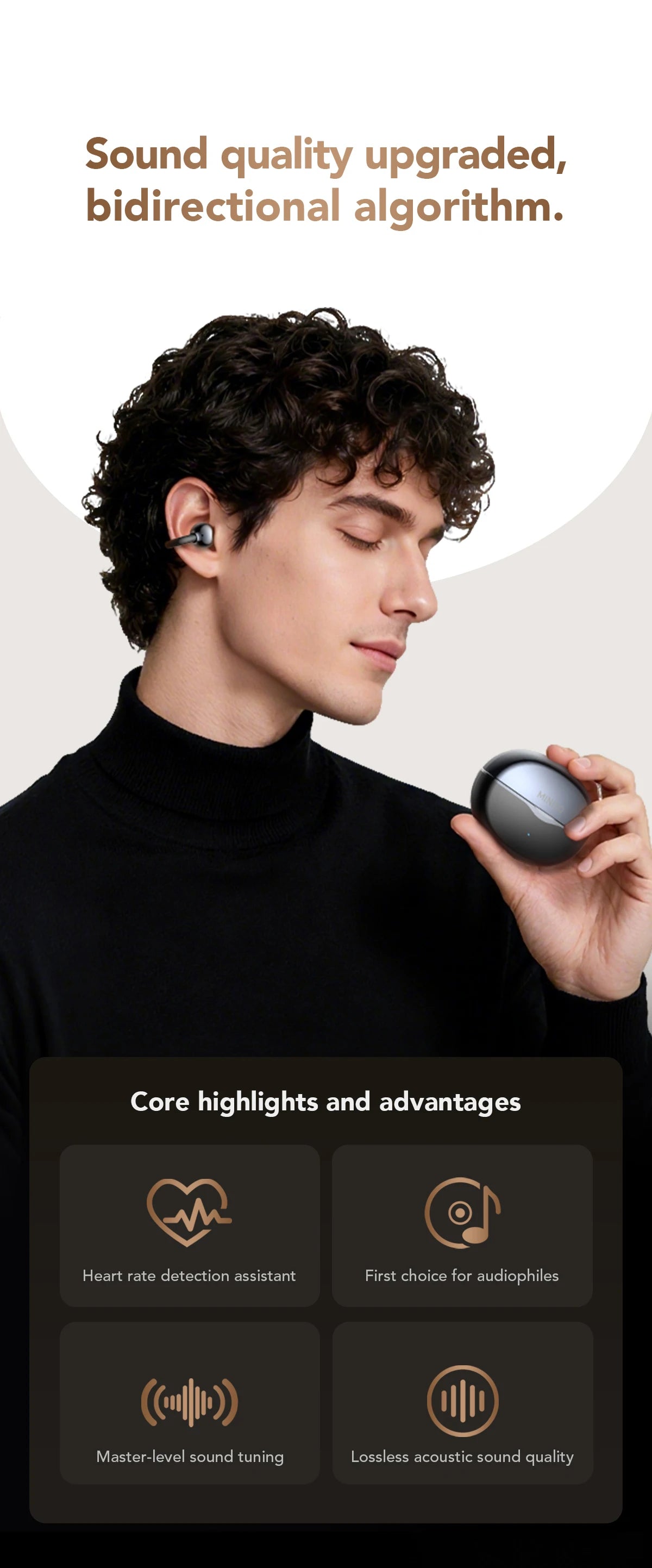 MINISO MS503 Wireless Bluetooth Earbuds AI Translation Earphones Outdoor Sports Headphones Clear Sound Headset Soft Comfortable