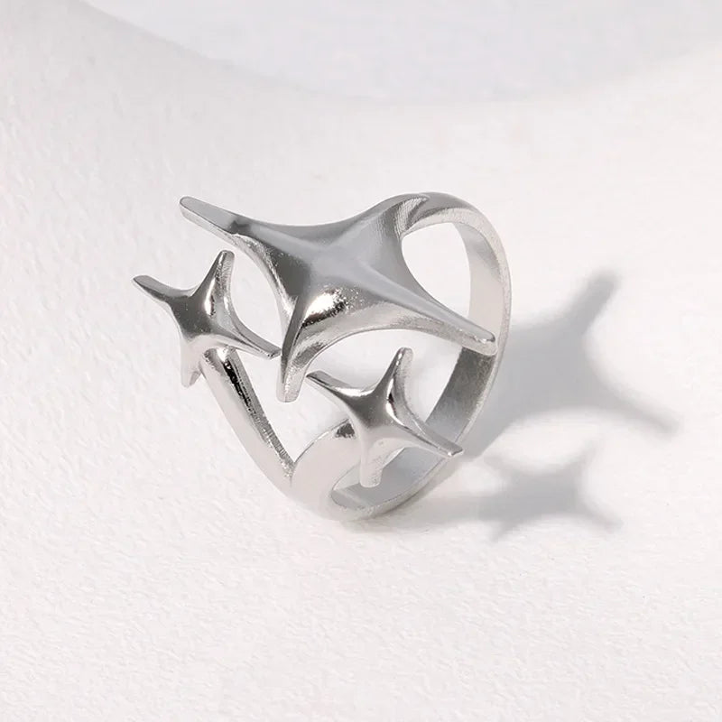 LATS Stainless Steel Gold Color Rings for Women Men 2024 Colorfast Popular Party Personalized Exaggerated Charms Jewelry Gifts