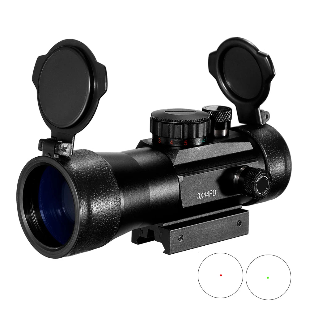 3X44 Green Red Dot Sight Scope 2X40 Red Dot 3X42 Tactical Optics Riflescope Fit 11/20mm Rail 1X40 Sight for Hunting Main image