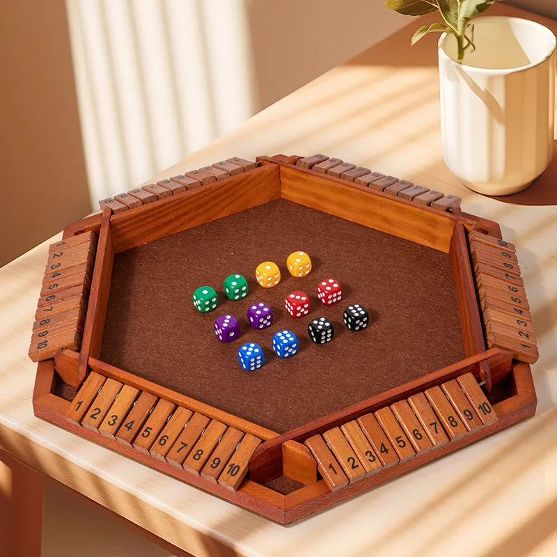 Six Sided Flipping Game, Wooden Number Game, Shut The Box Dice Game - Parent-Child Board Game, Bar Party, Leisure Gambling Game Secondary image